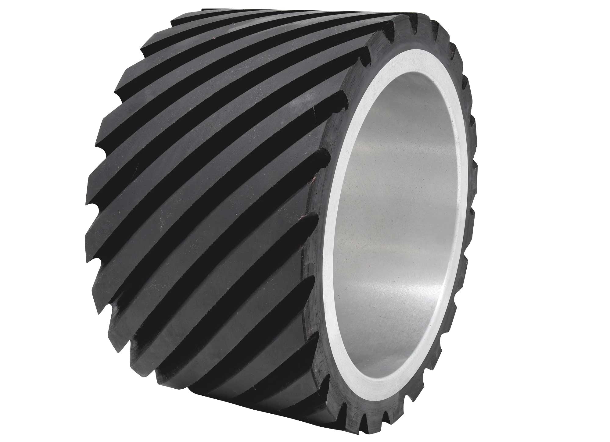 802-4-S-55 Serrated Contact Wheel, 7 x 4, 55 duro